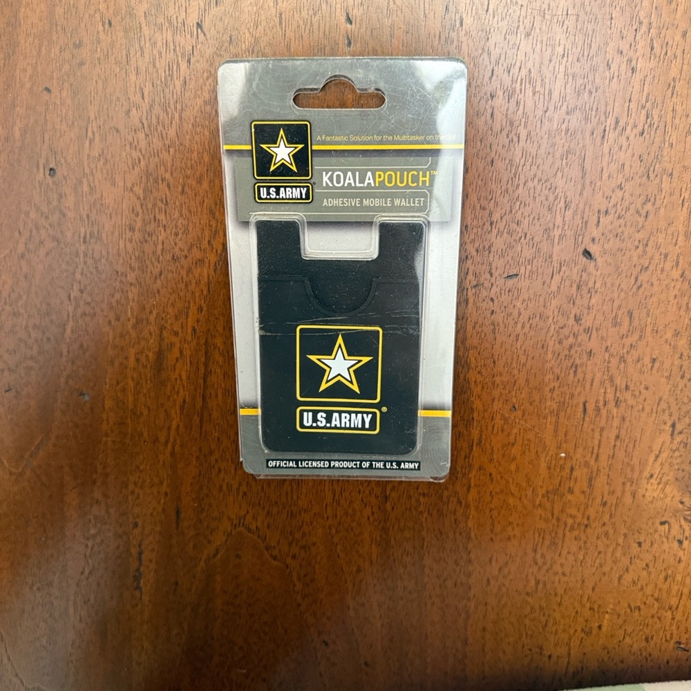 U.S. Army Black KoalaPouch Adhesive Mobile Wallet